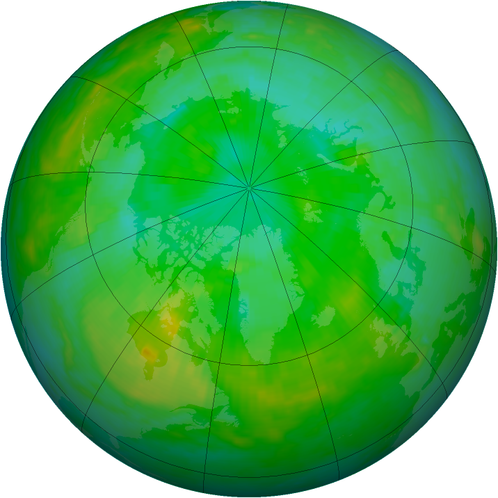 Arctic ozone map for 21 July 1992